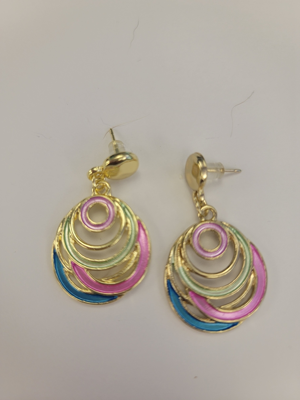 Gold-Tone Multicolor Drop Earrings
